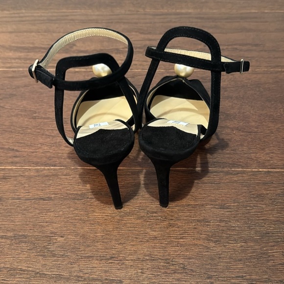 NWT Jimmy Choo Women's Black Suede Sacora 85 Embellished Heel Sandals Size 38.5 - Picture 9 of 14